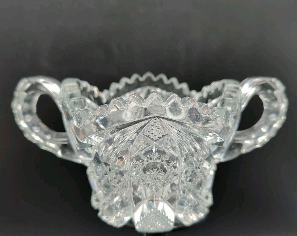 EAPG Imperial Pressed Glass Nu-Cut Nucut #526 Open Sugar Bowl